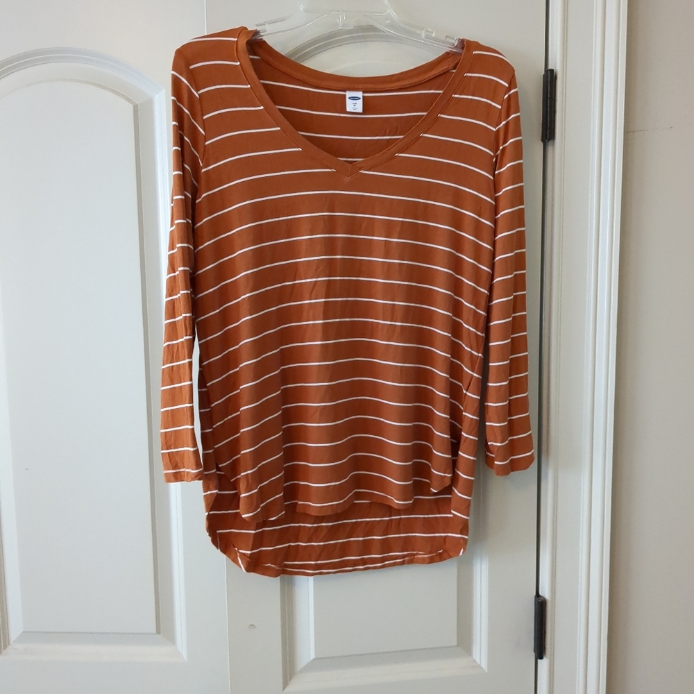 Old Navy Orange 3/4 Sleeve Relaxed T-Shirt